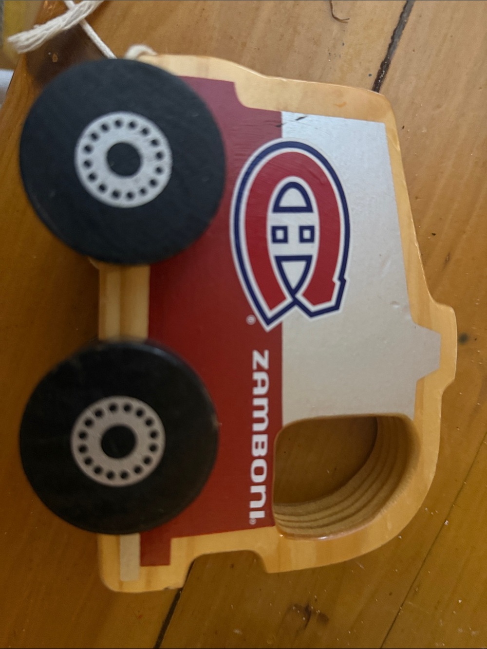 Canadien Wooden Toy Car - Red and White